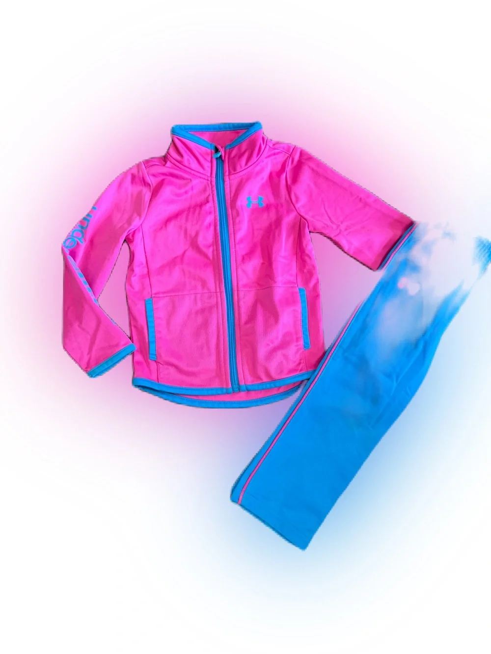 Under Armour  Toddler Girls Athletic Set Pink and Aqua. Size 2T Girls
